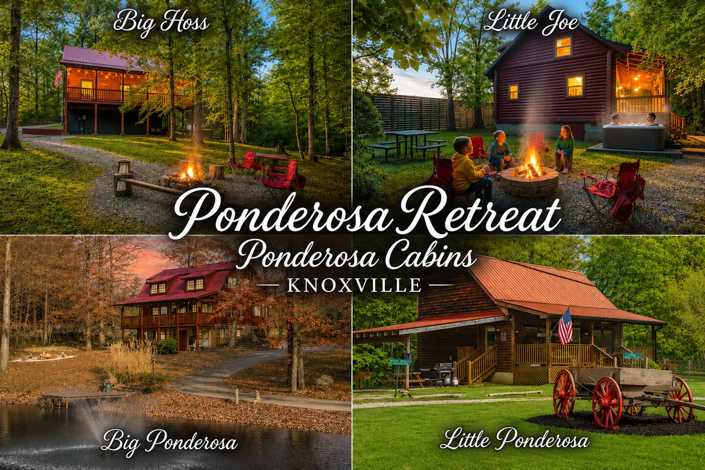 4 Private Cabins•16 Acres•Hot Tubs•Sauna•Near UTK