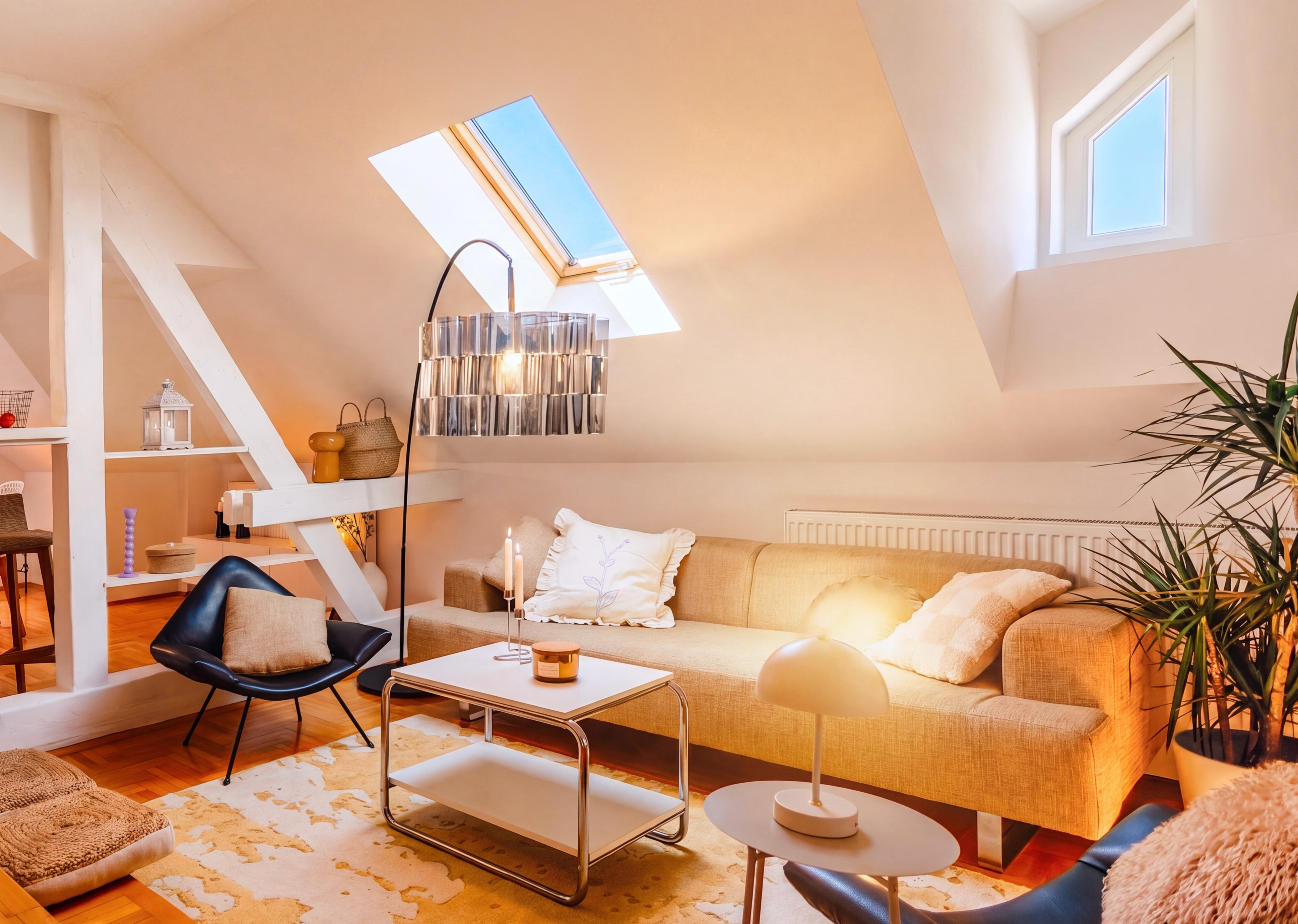 Airy skylight apt, 5 min to Republic Square