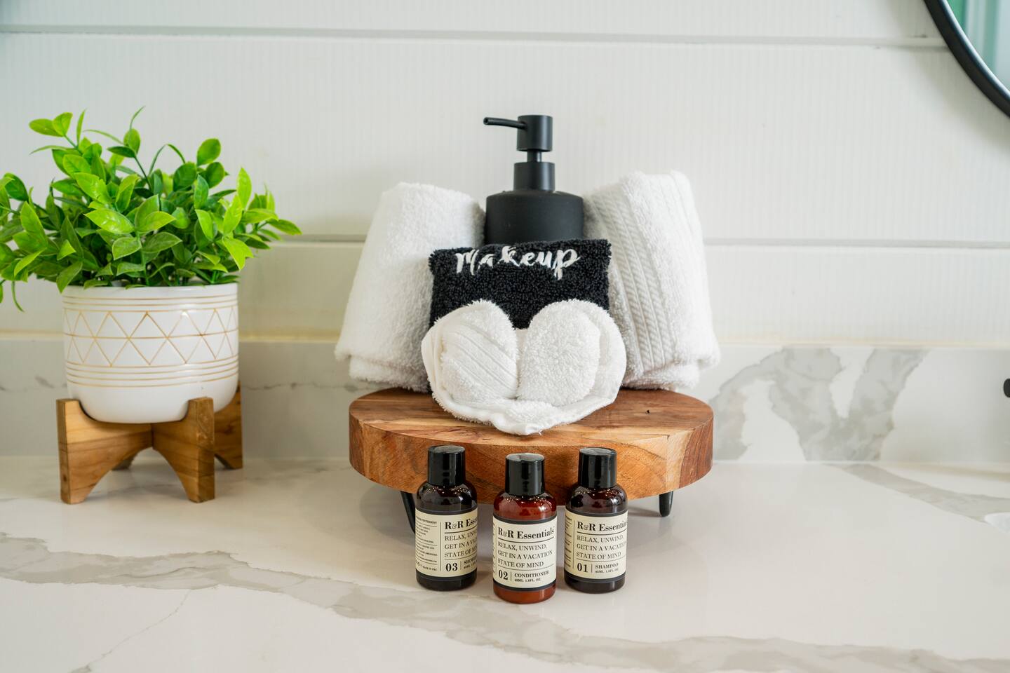 Luxury shampoo, conditioner and body wash supplied