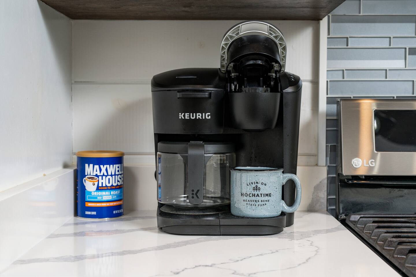 Coffee, sugar and creamer available to guests