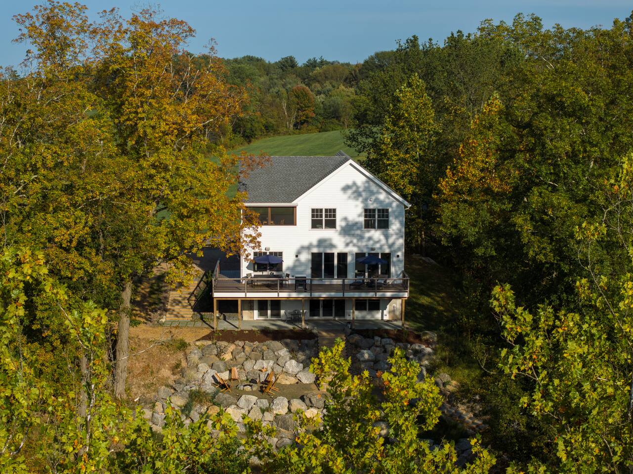 Modern Farmhouse by the Falls: Creek, Scenic Views