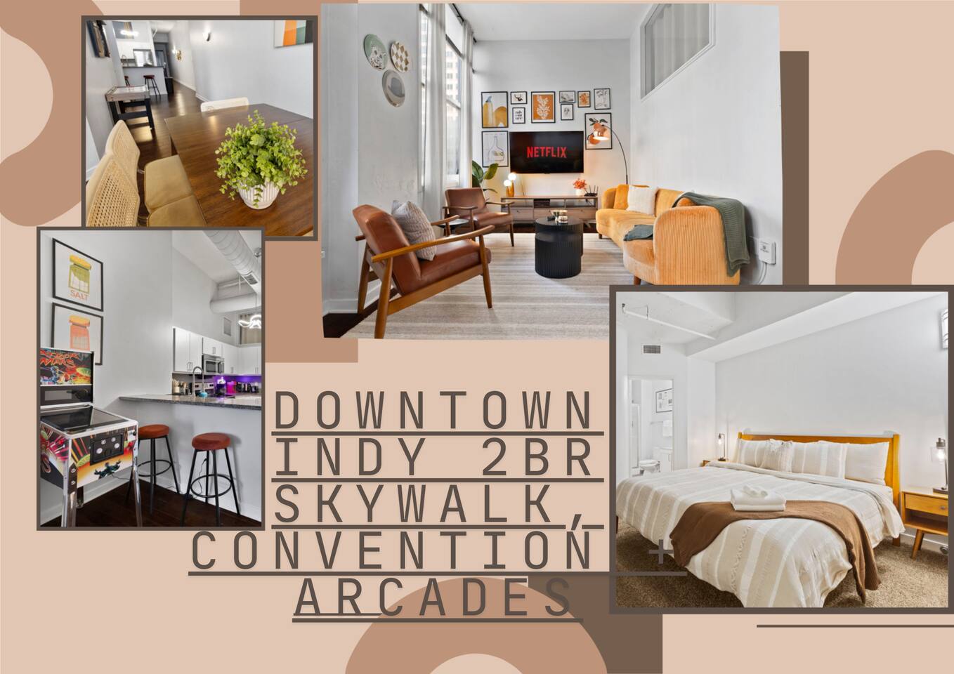 Downtown Indy 2BR | Skywalk, Convention + Arcades