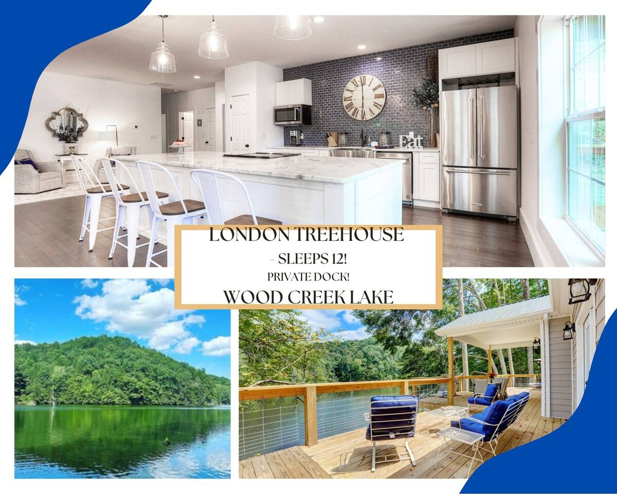 Treehouse w/fall views! Lakefront w/dock & firepit