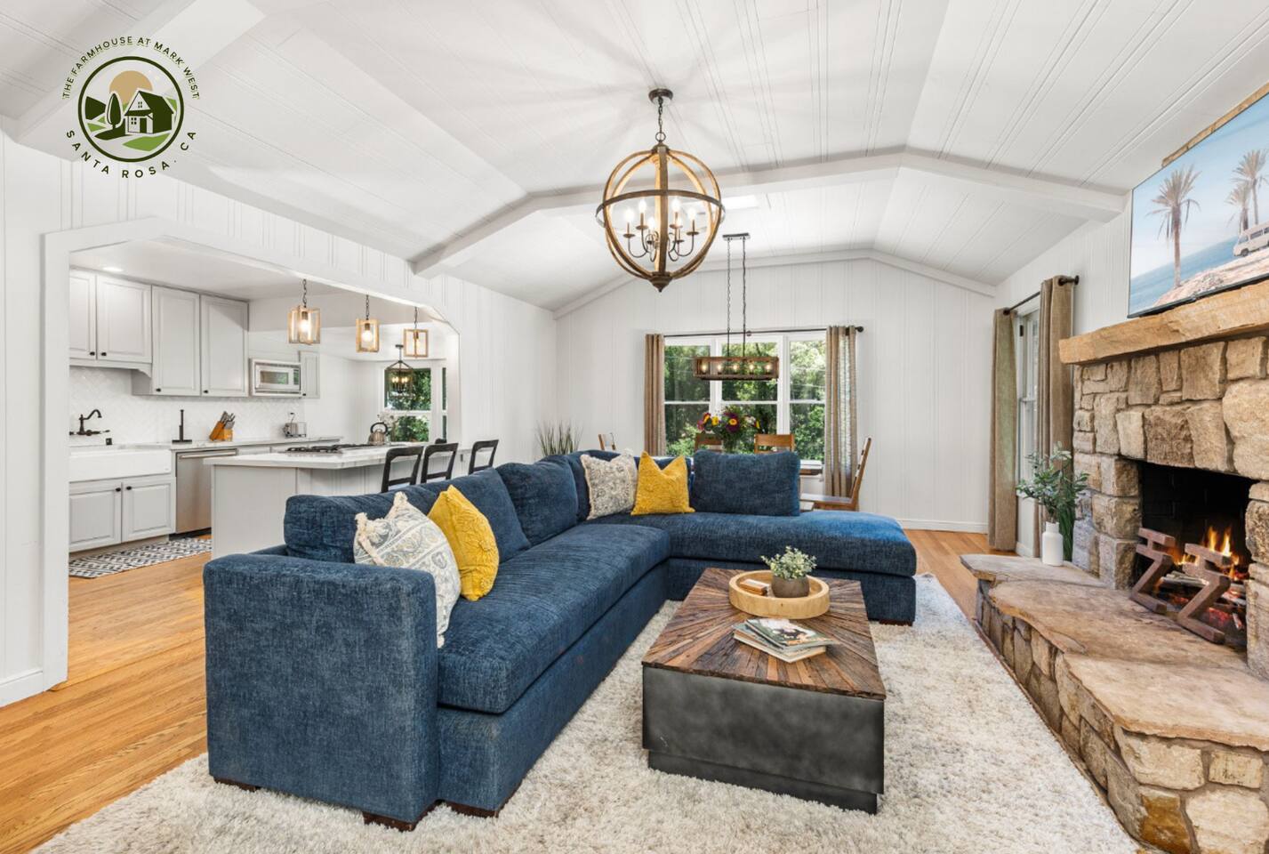 Bright and open living area, designed for comfort with ample seating and modern amenities.