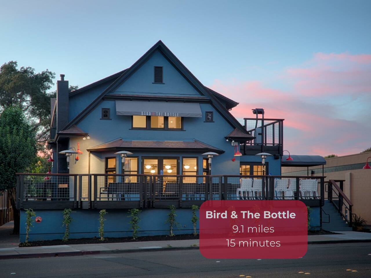 Just 15 mins away, Bird and the Bottle offers bold flavors and a cozy dining spot!