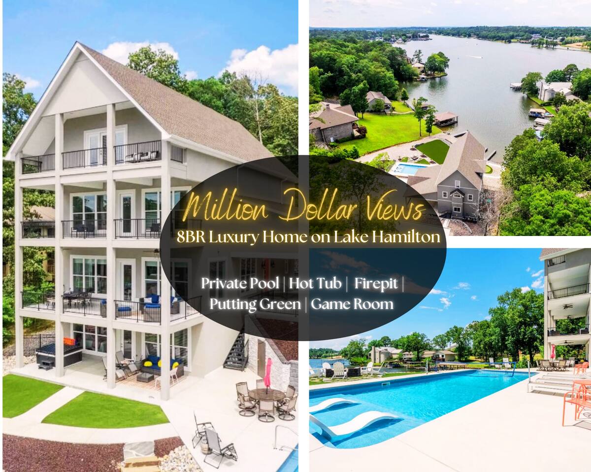 Luxe Lakefront Views*Private Pool*Hot Tub*Gameroom
