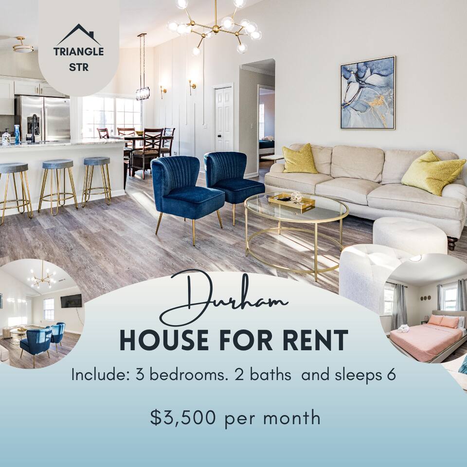 Cozy home 15 from RTP & Dtown - starts at $3.5k/m