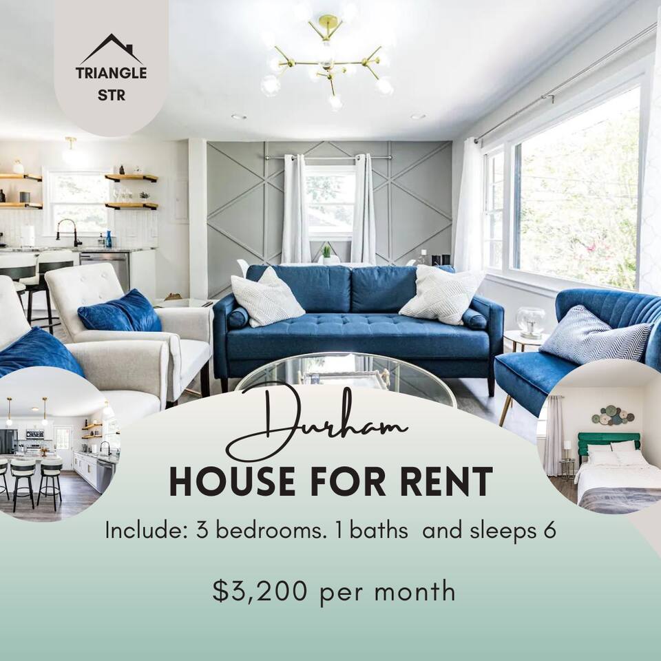 Cottage Close to Dtown Durham - starts at $3.2k/m