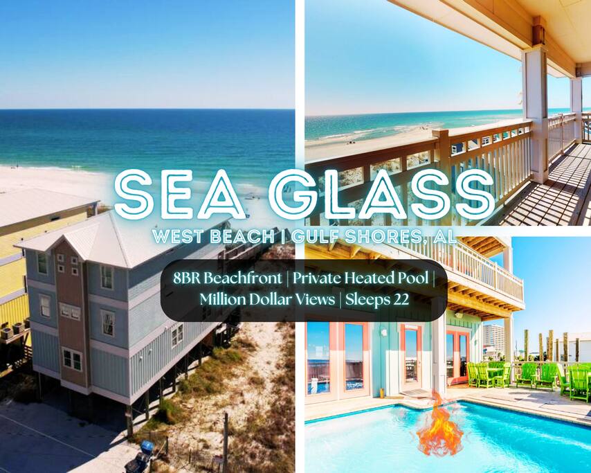 "Sea Glass" | 8 BR Luxury Beachfront Home*Private Pool*Stunning Views*Sleeps 22