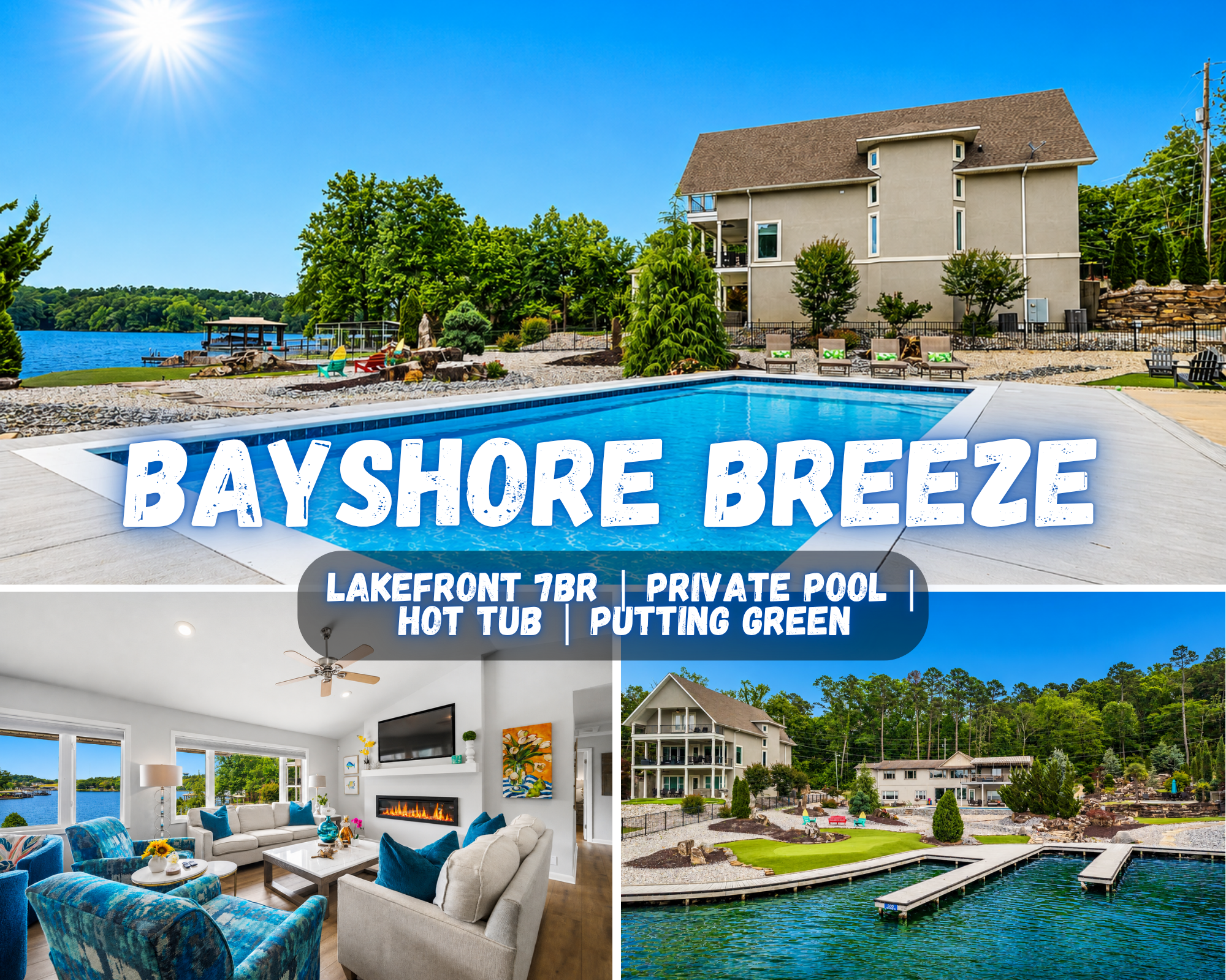 "Bayshore Breeze" | Stunning Lakefront Views*Hot Tub*Boat Slip*Putting Green*Arcade Games
