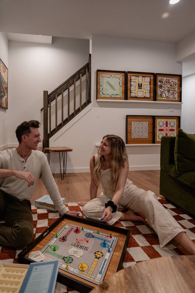 When your game room is so loaded, you don't mind staying in.