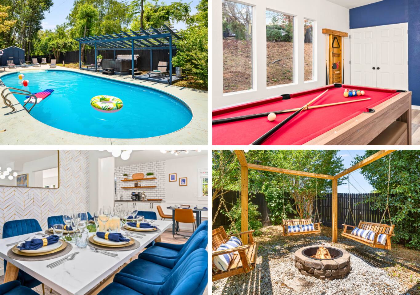 HotTub, FirePit, Pets, Pool Table, Outdoor Dining