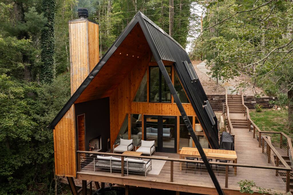 Blue Ridge Triangle: Iconic Creekside A-Frame
