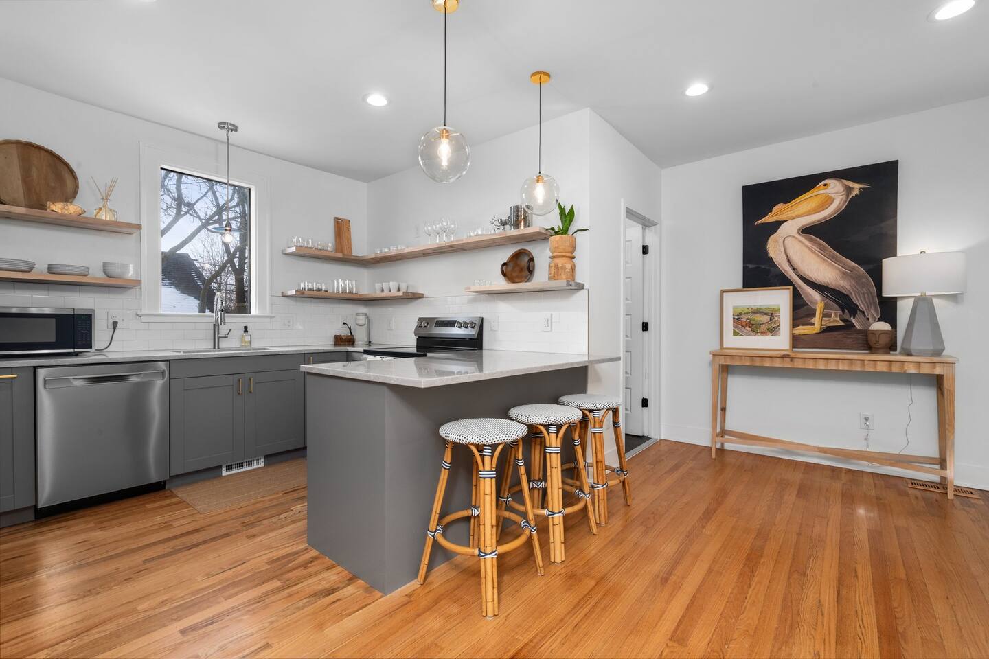 Modern Farmhouse Flat with Brewery Next Door