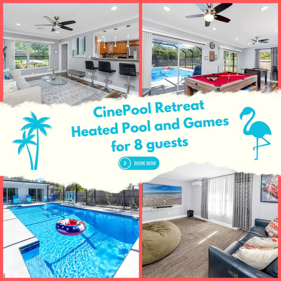 Cinepool Retreat Heated Pool Close to Clearwater