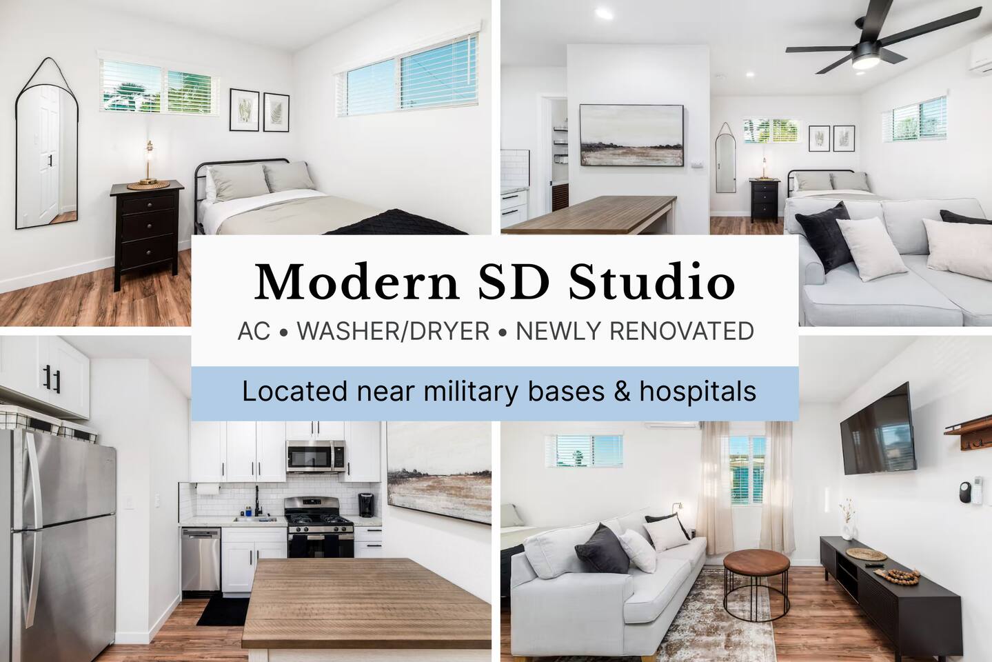 Central San Diego Studio W/Parking-W/D-Kitchen-A/C