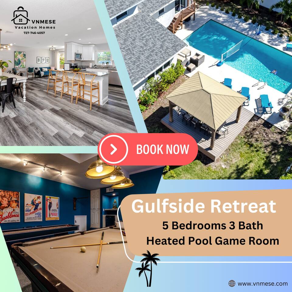 Gulfside Retreat Big Family Near Clearwater StPete