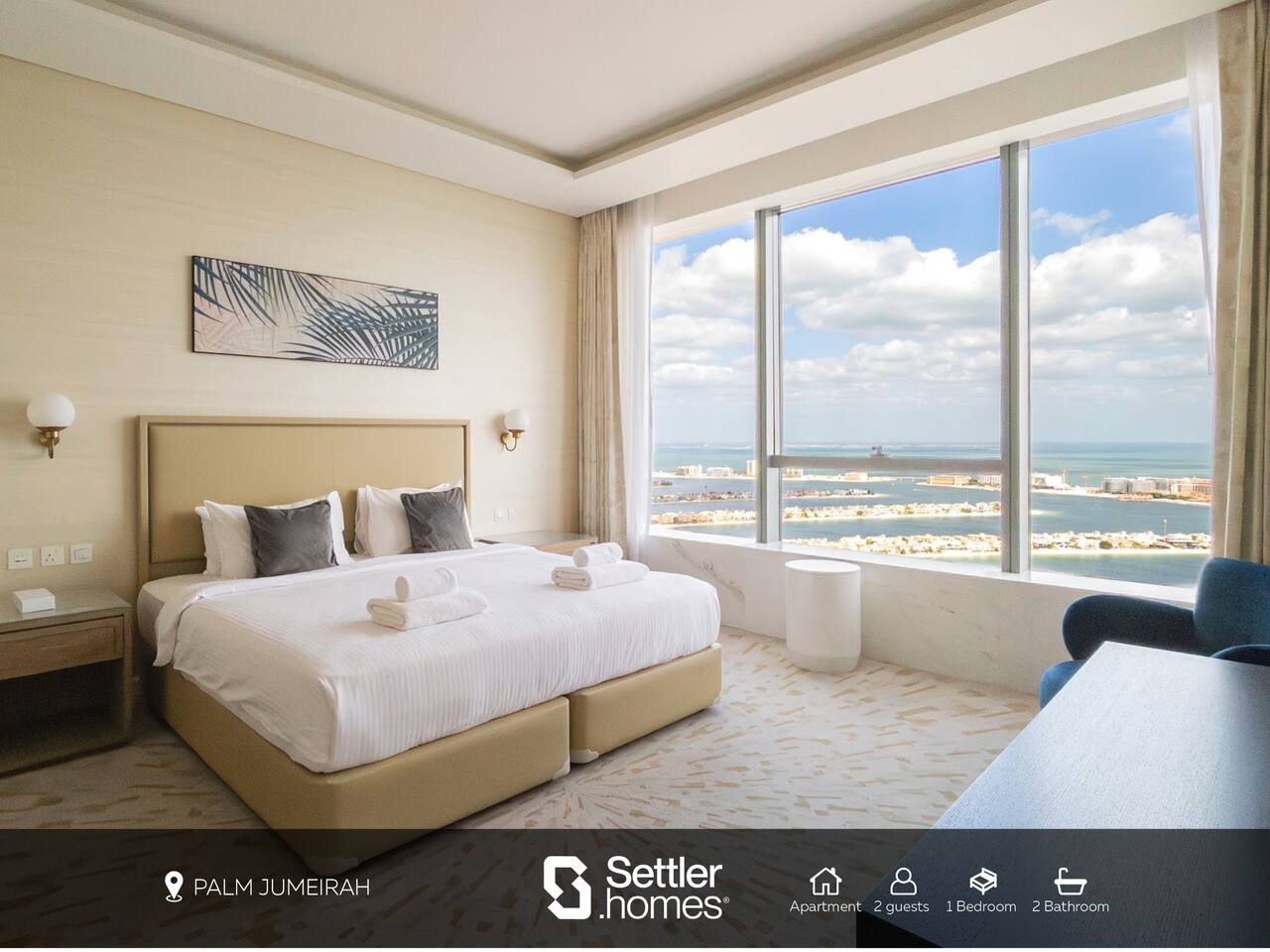 Sea View | High-Fl 1BR | Palm Tower | Nakheel Mall