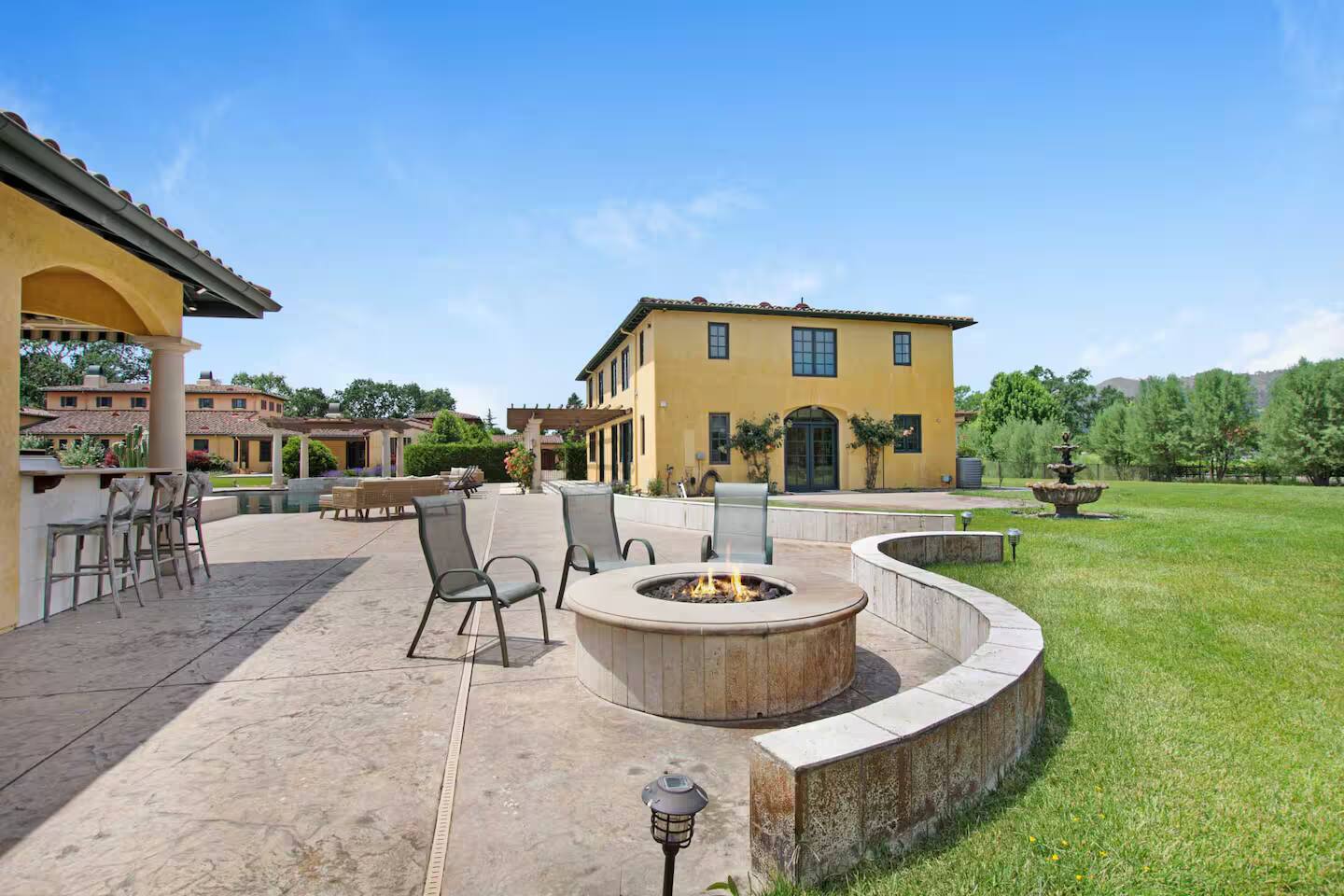 Gather around the cozy firepit for relaxing evenings under the stars, surrounded by beautiful views and great company.