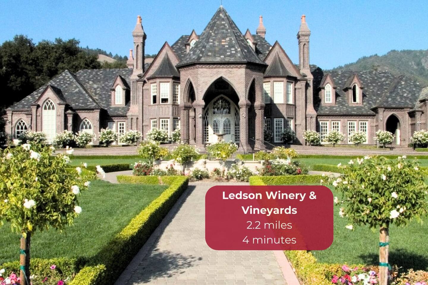 Experience fine wines at this iconic castle-like estate surrounded by picturesque vineyards.