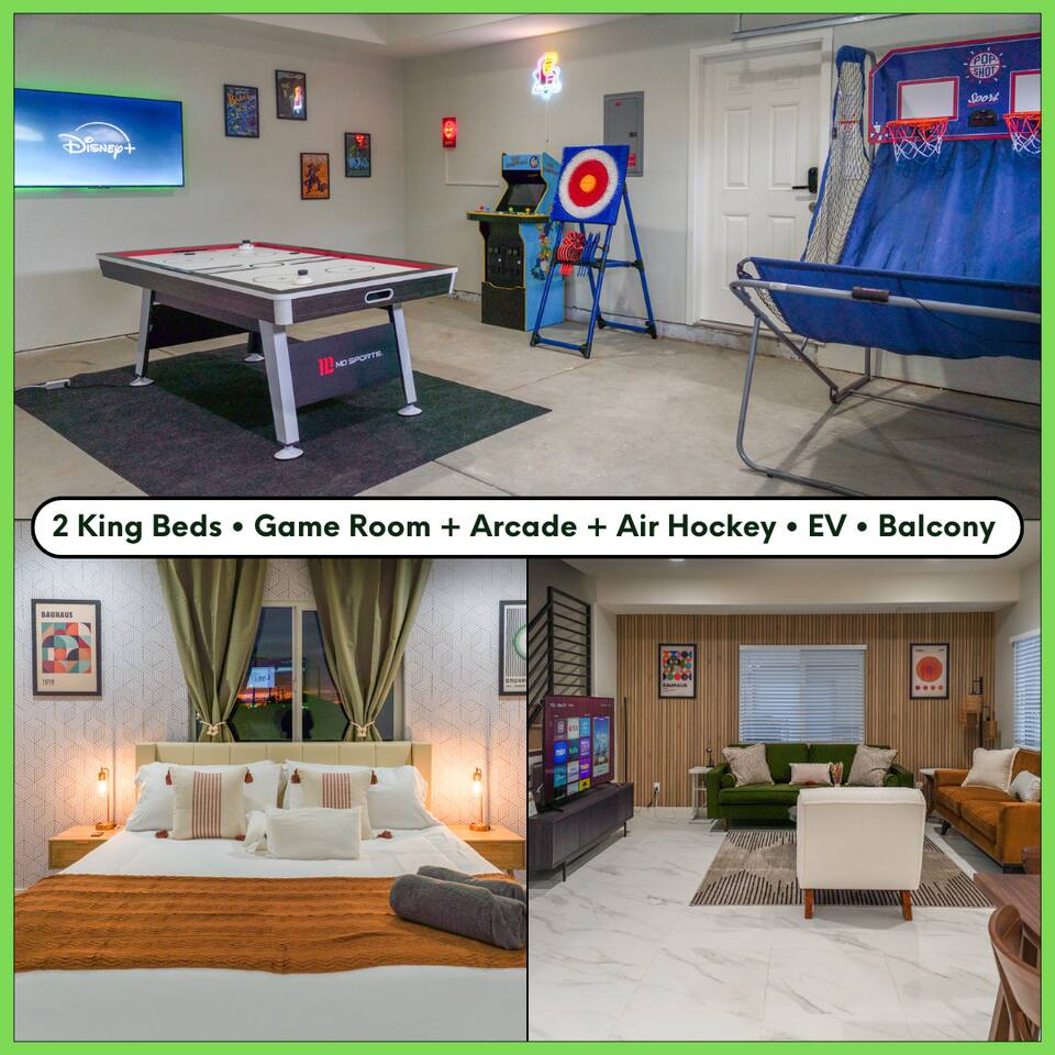 Lovely 3BR Disneyland Unit w King Beds+GameRoom/EV