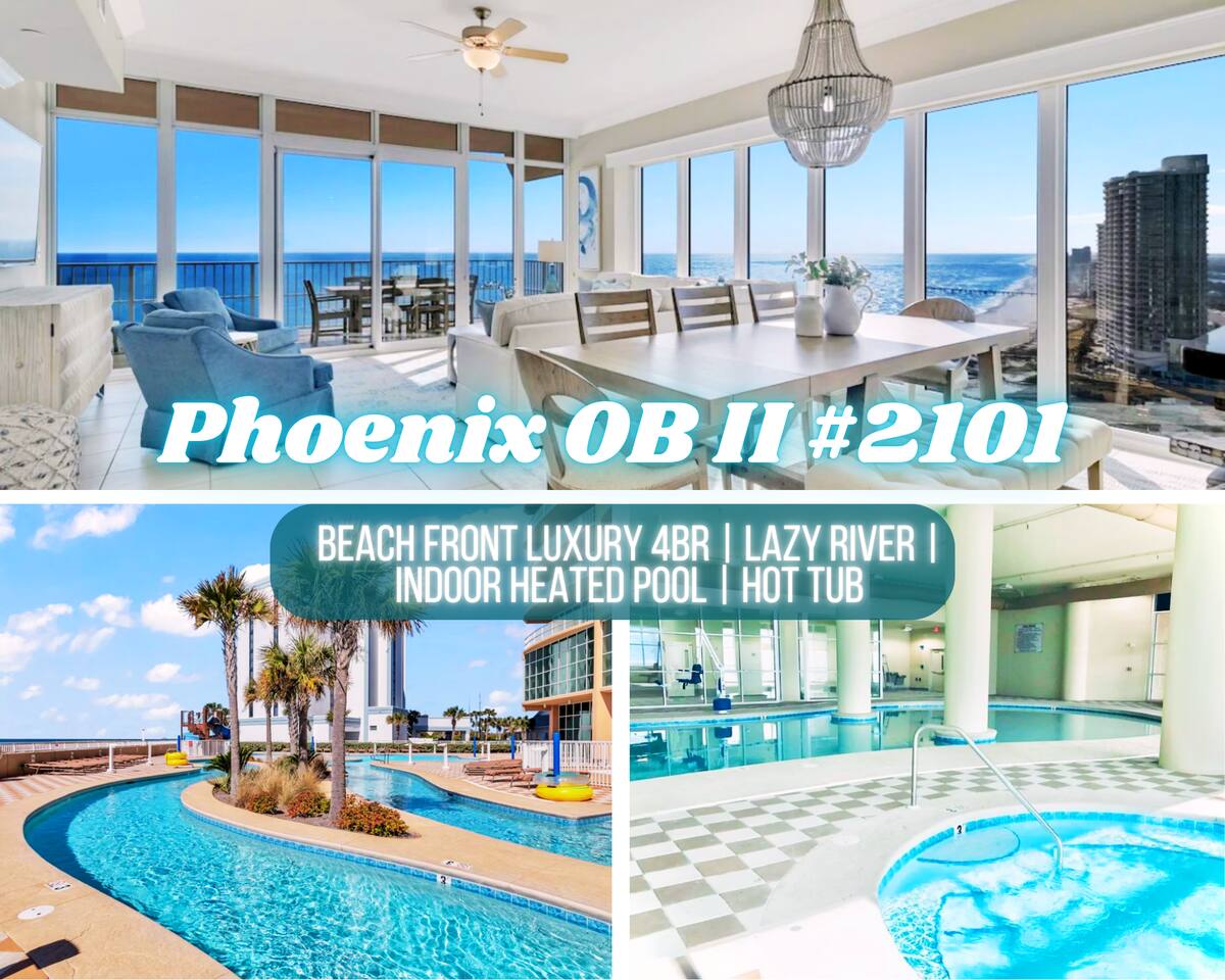 Beachfront Lux*Heated Pool*Hot Tub*Lazy River*View