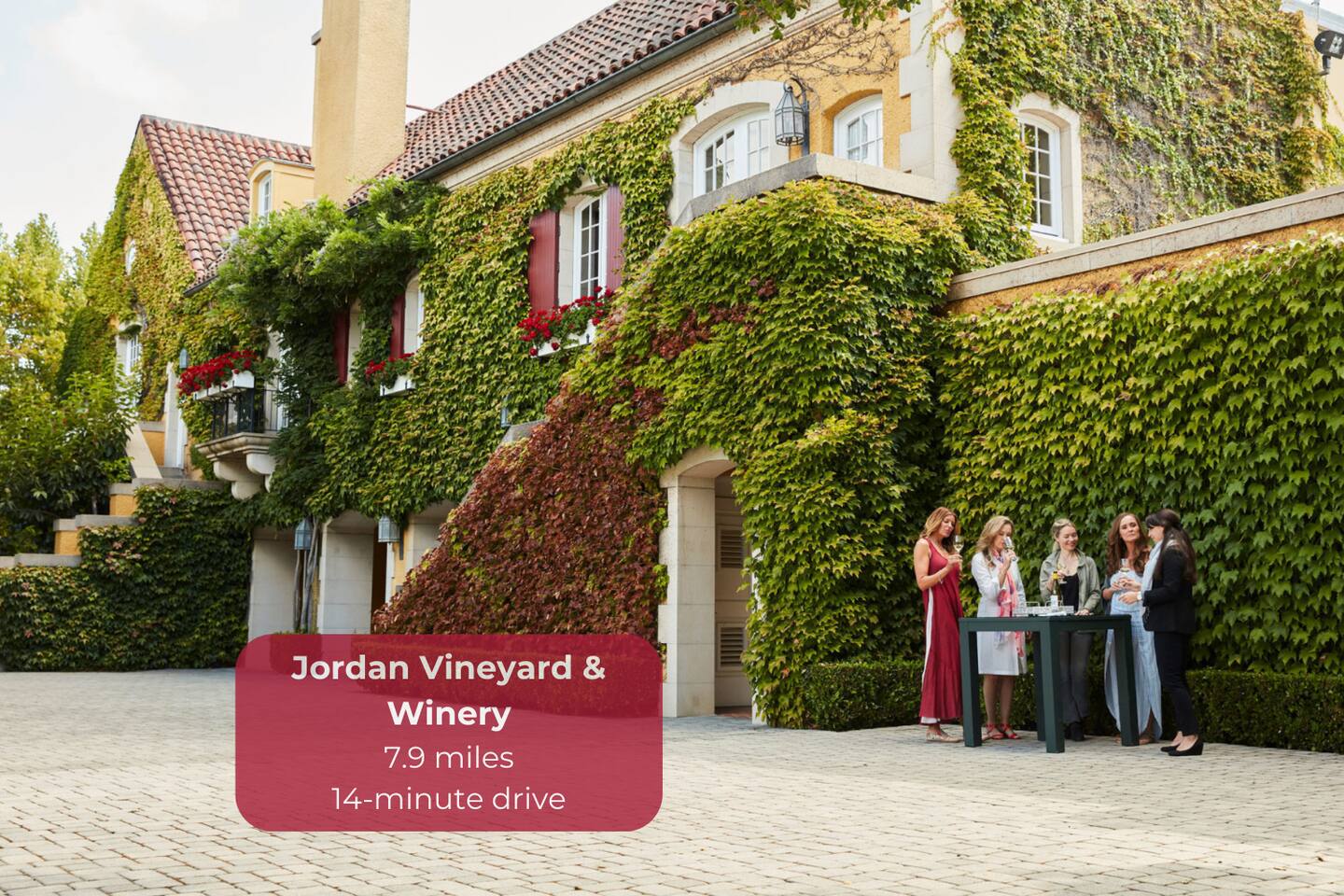 Step into elegance at Jordan Vineyard & Winery, known for exquisite wines and scenic estate tours.