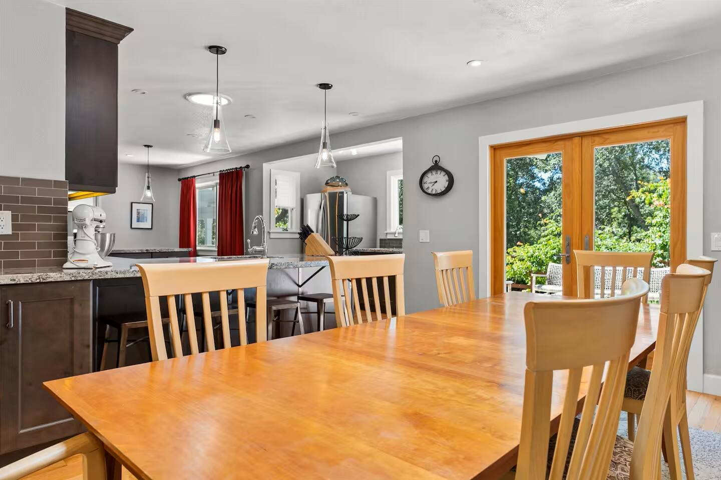 This elegant indoor dining table seats up to 8 guests comfortably, making it the perfect centerpiece for memorable meals with family and friends!