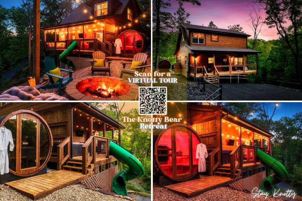 Private Mtn Spa Retreat FirePit Sauna HotTub Slide