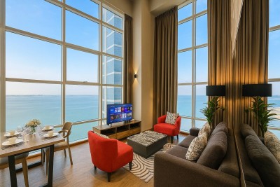 【SeaView】2BR Duplex SeaFront-Town •WiFi-Kitchen 10 in Penang, MY