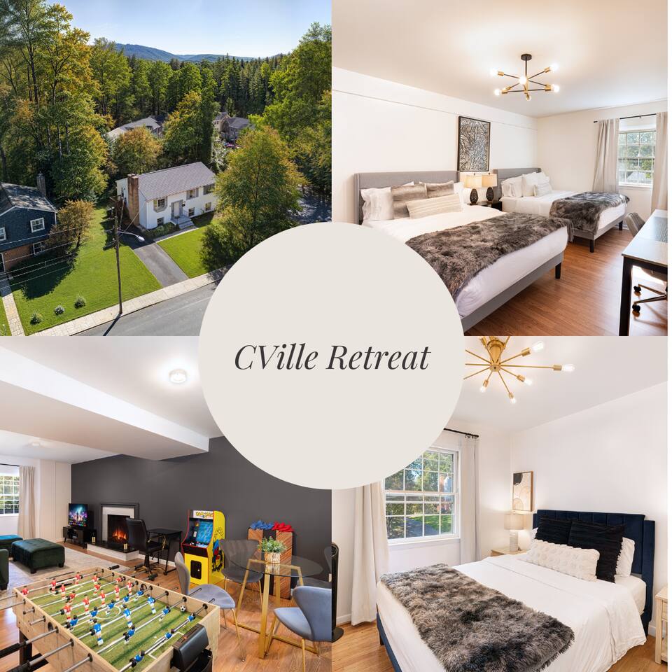 Walk to UVA, Hospital, 4 BDR, Game Room