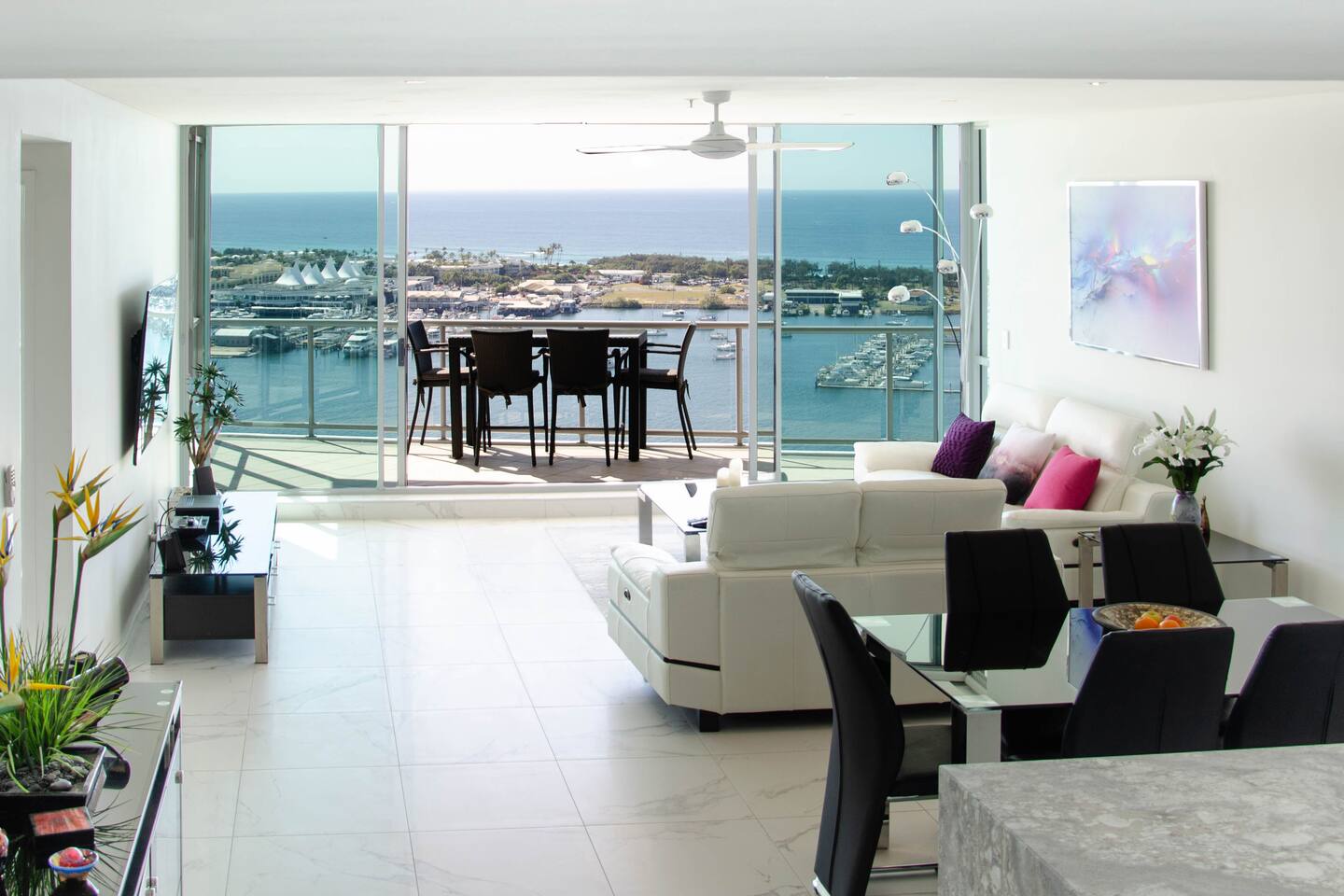 Sky-High Waterfront 2Br Apt with Pool
