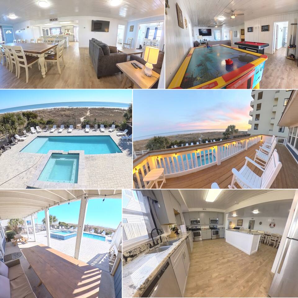 Oceanfront, Central, Huge w Private Pool/Yard/Game