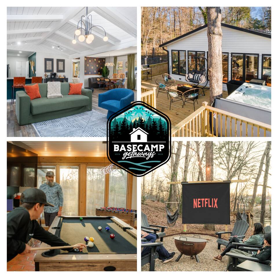 Riverfront-10 min Dwtn Gvl-HotTub-GameRm-Sleeps 13