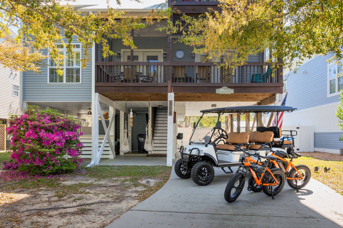 G Cart + E-bike + King Bed + Fire Pit + Beach Toys