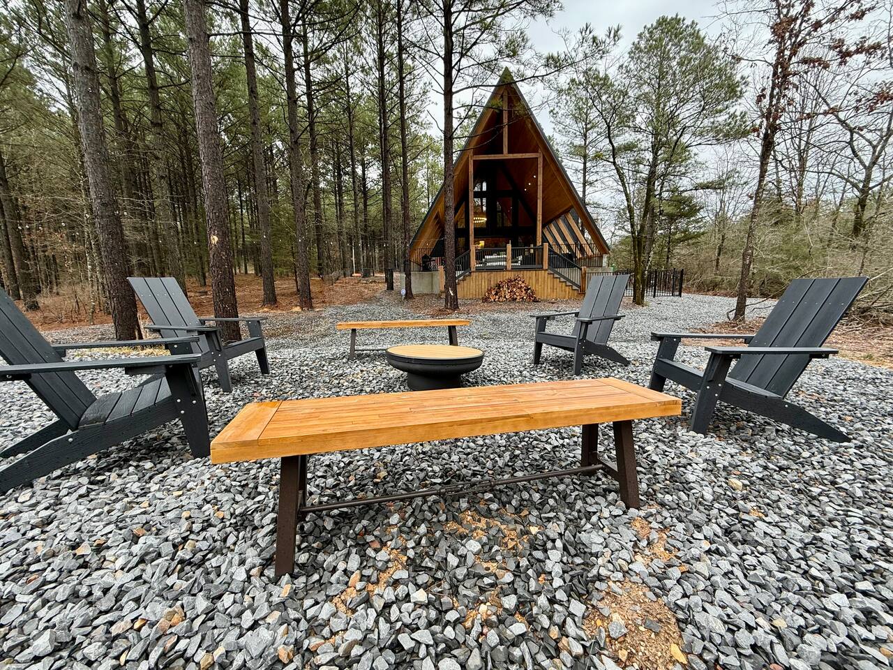 Outdoor fire pit area