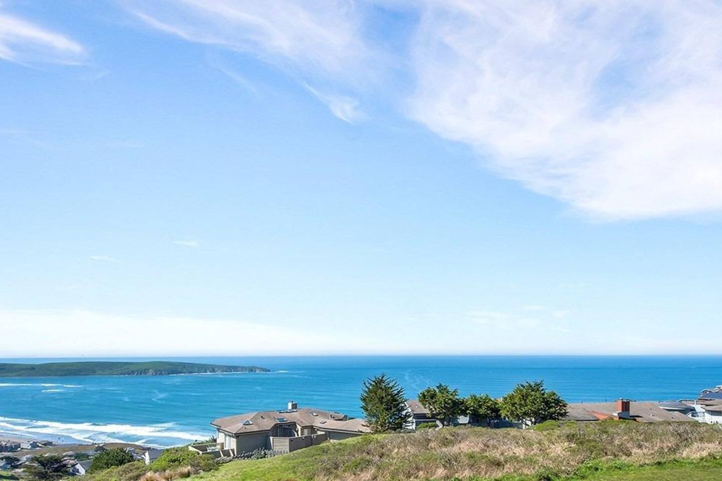 A breathtaking view of the property with its majestic backdrop