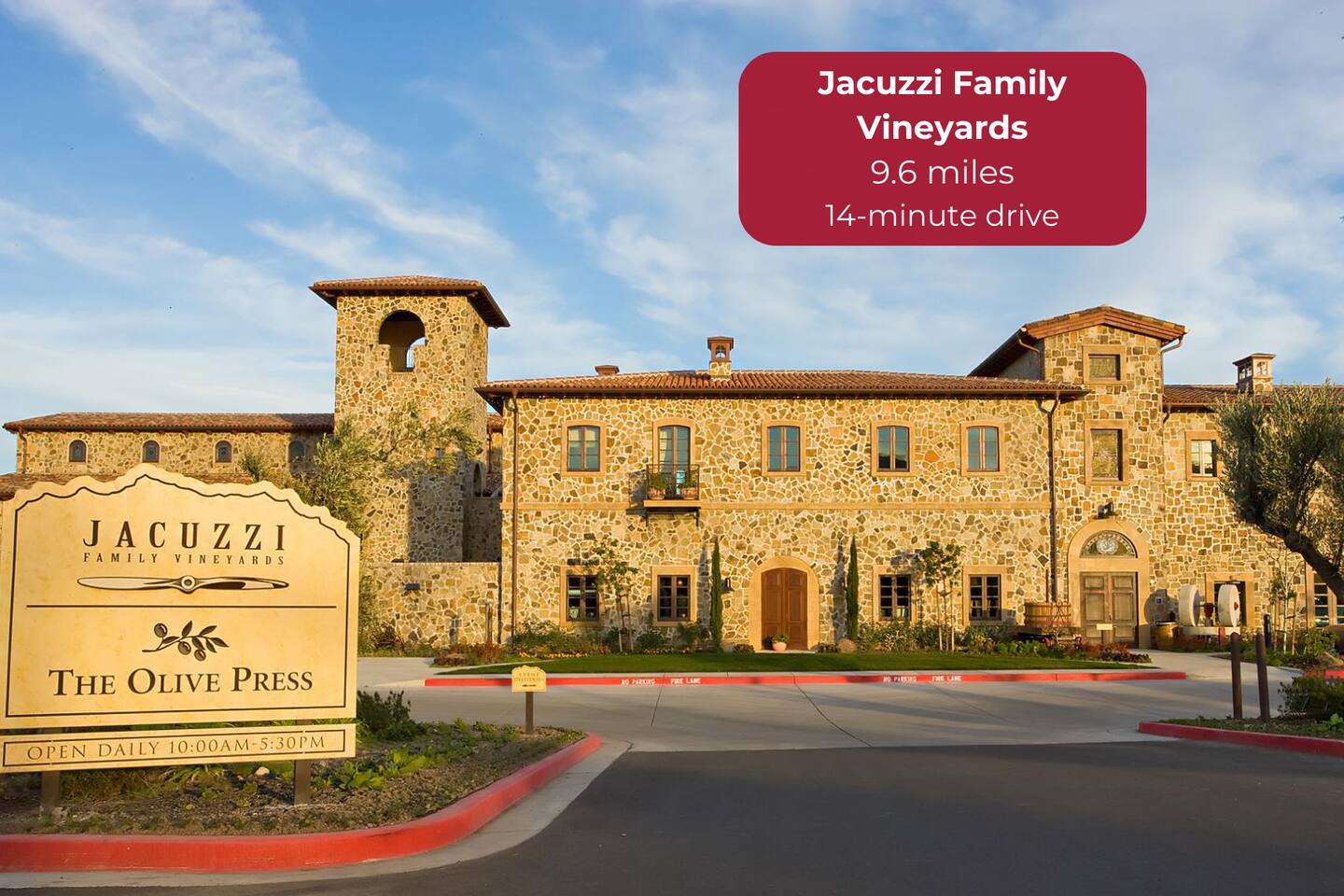 Italian-inspired wines in a stunning Tuscan-style villa. 