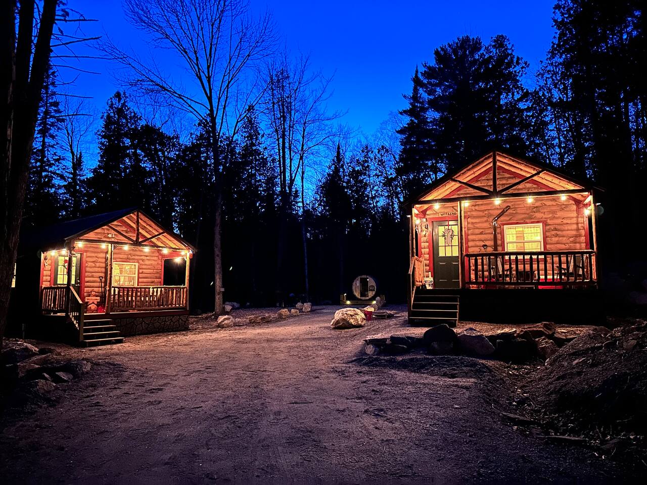 TWO 1BR/1BA Cabins - Sauna, fire pit, trails, lake