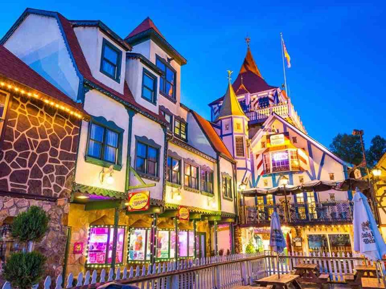 Downtown Helen, GA at night