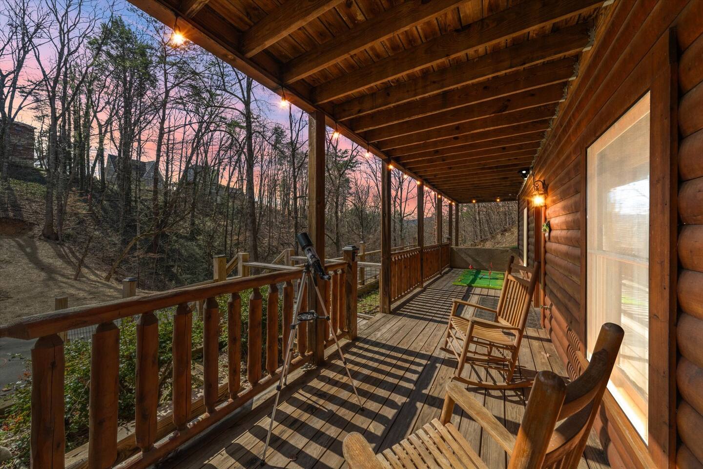 Search the stars with our telescope or sit back and relax in the rocking chairs