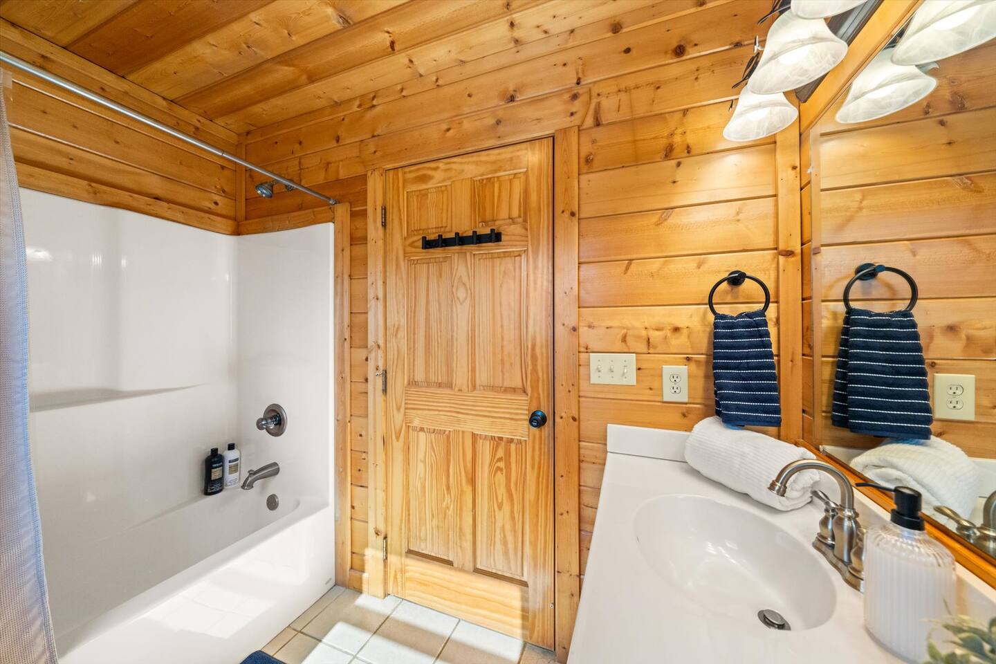 Top floor bathroom with tub shower