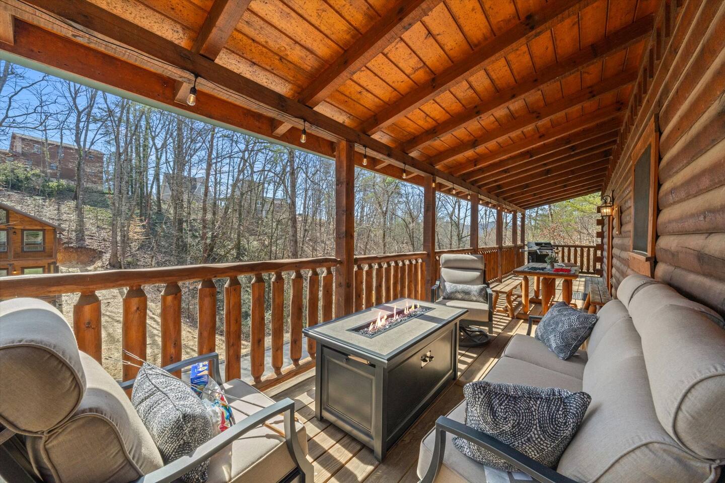 Patio furniture and fire pit