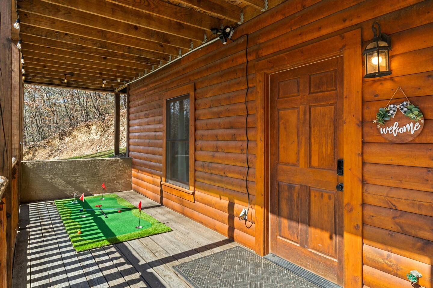Putting green and front door entrance