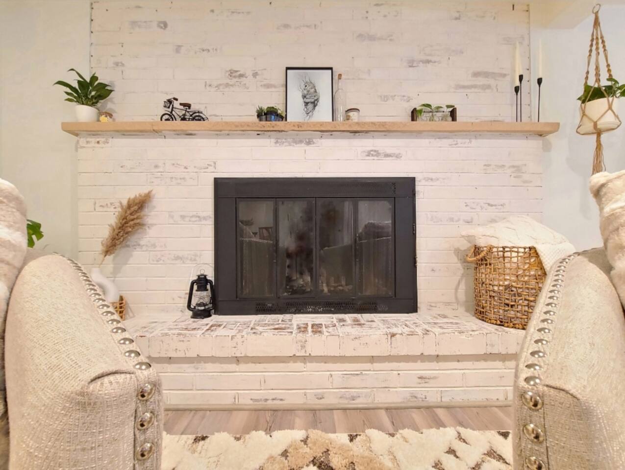 This fireplace is not meant for burning wood, we do have a insert that looks and sounds like a real fire!