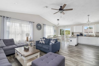 Upstairs Open Floor Plan: Living/Dining/Kitchen