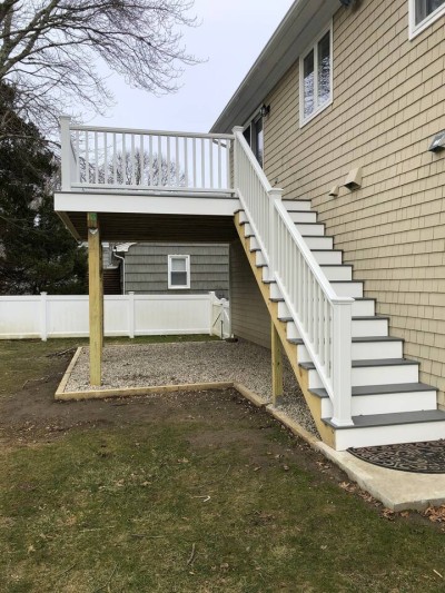 Side view of new deck