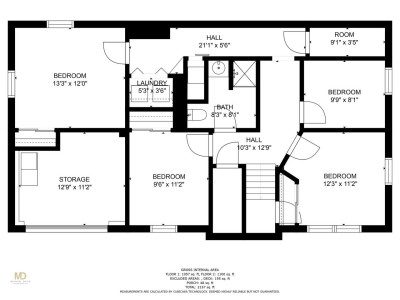 Lower Level Floor Plans: 4 Bedrooms, Laundry Room, Full Bath.