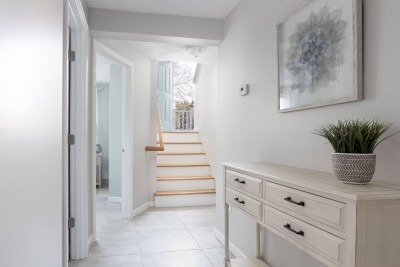 Stairway from upper level to lower level.
