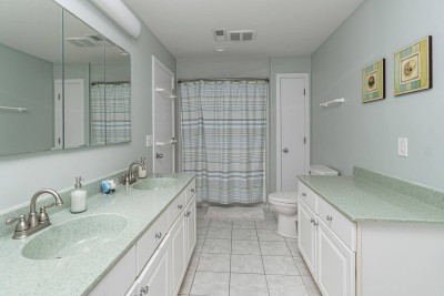 Bathroom #1 (Jack and Jill), opens into Master Bedroom and Hallway